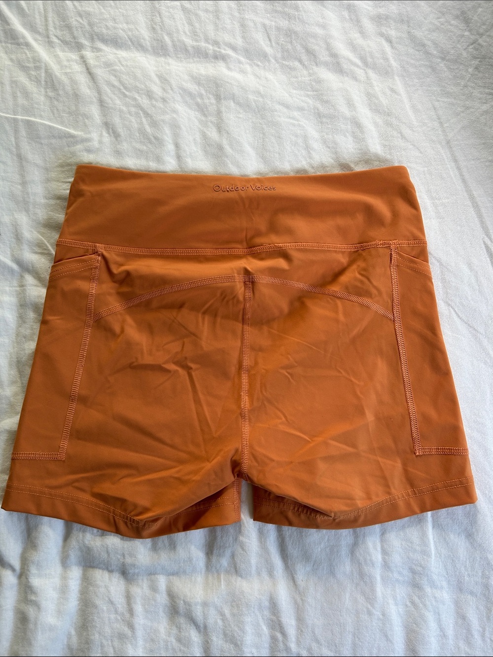Outdoor Voices High-Rise Athletic Shorts in Orange - Picture 2 of 4